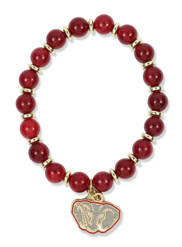 Annie Stretch Bracelet - Crimson Big Al made by Bourbon and Bowties