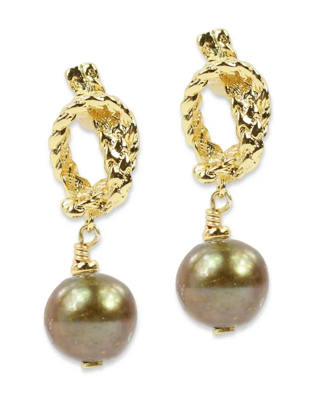 The Serendipity Earring - Olive made by Bourbon and Bowties