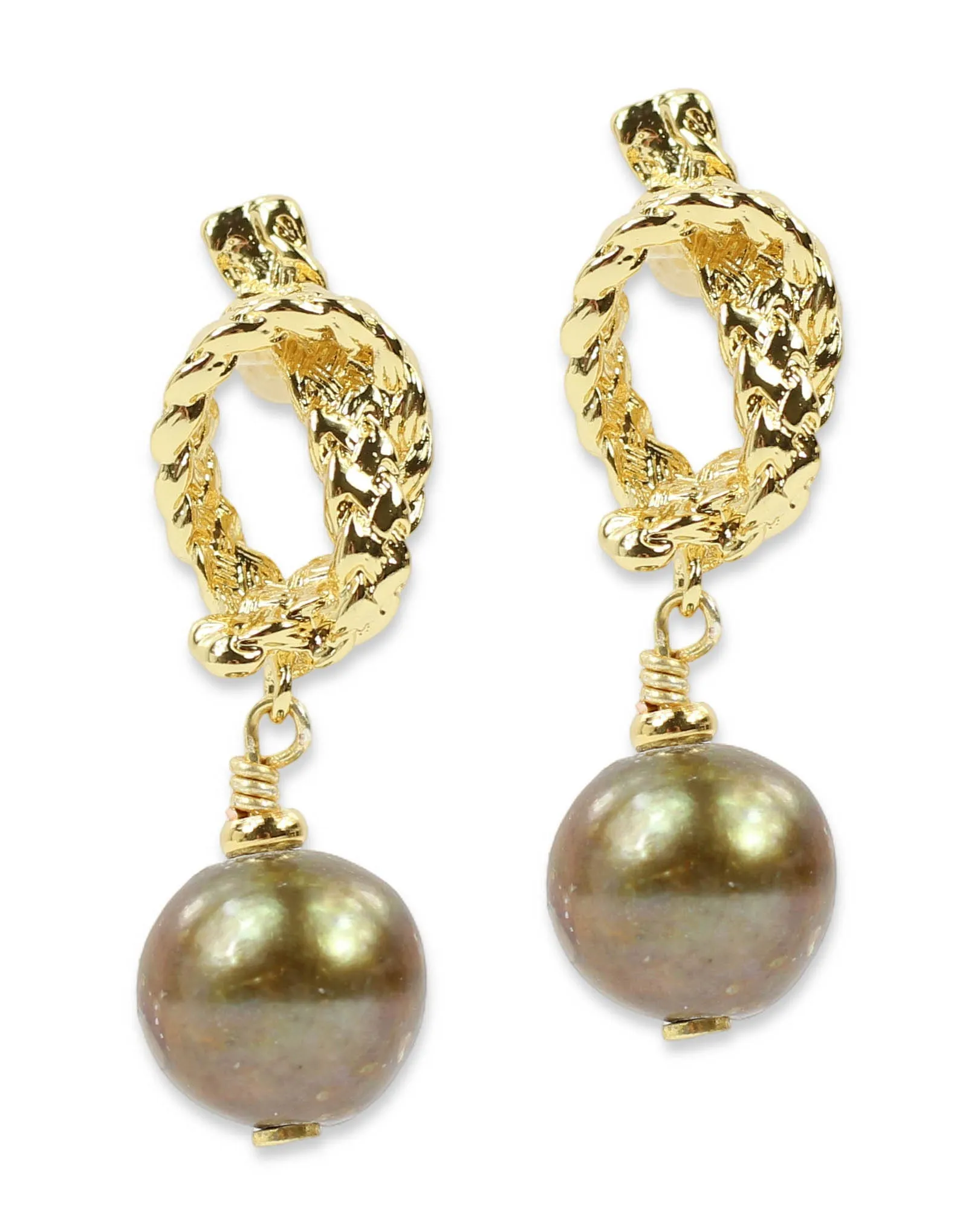 The Serendipity Earring - Olive sold by Bourbon and Bowties