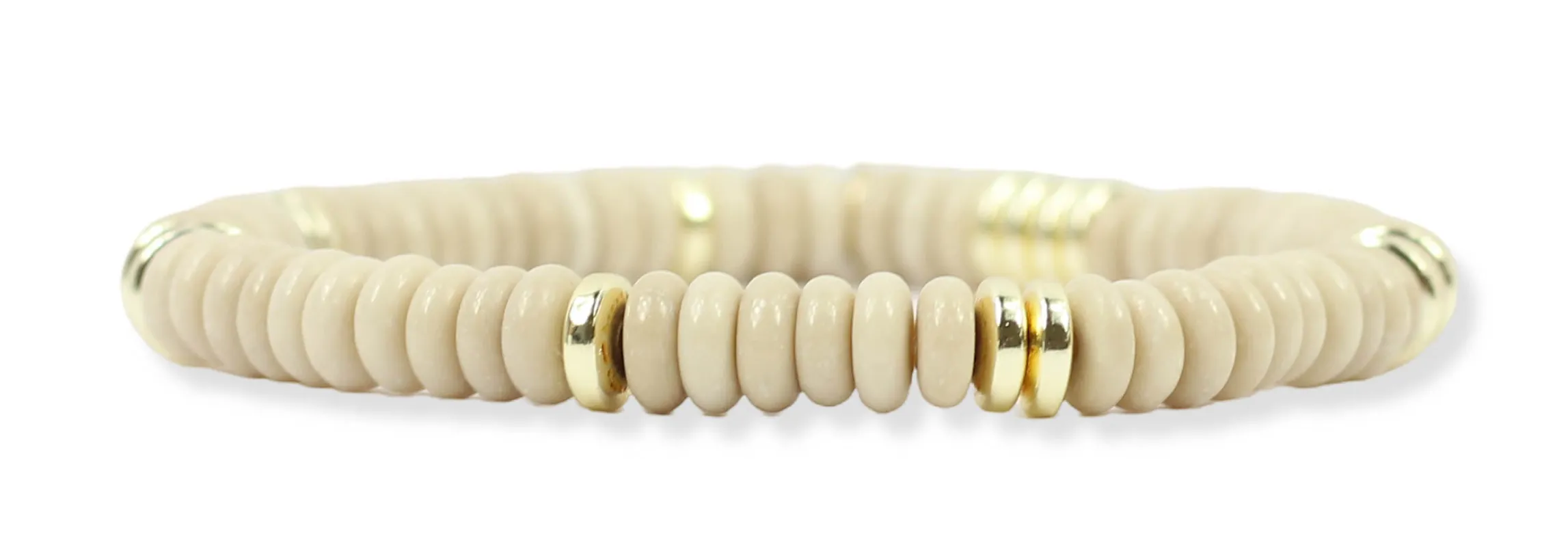 Annie Stretch Bracelet - Sand Dollar Slice made by Bourbon and Bowties