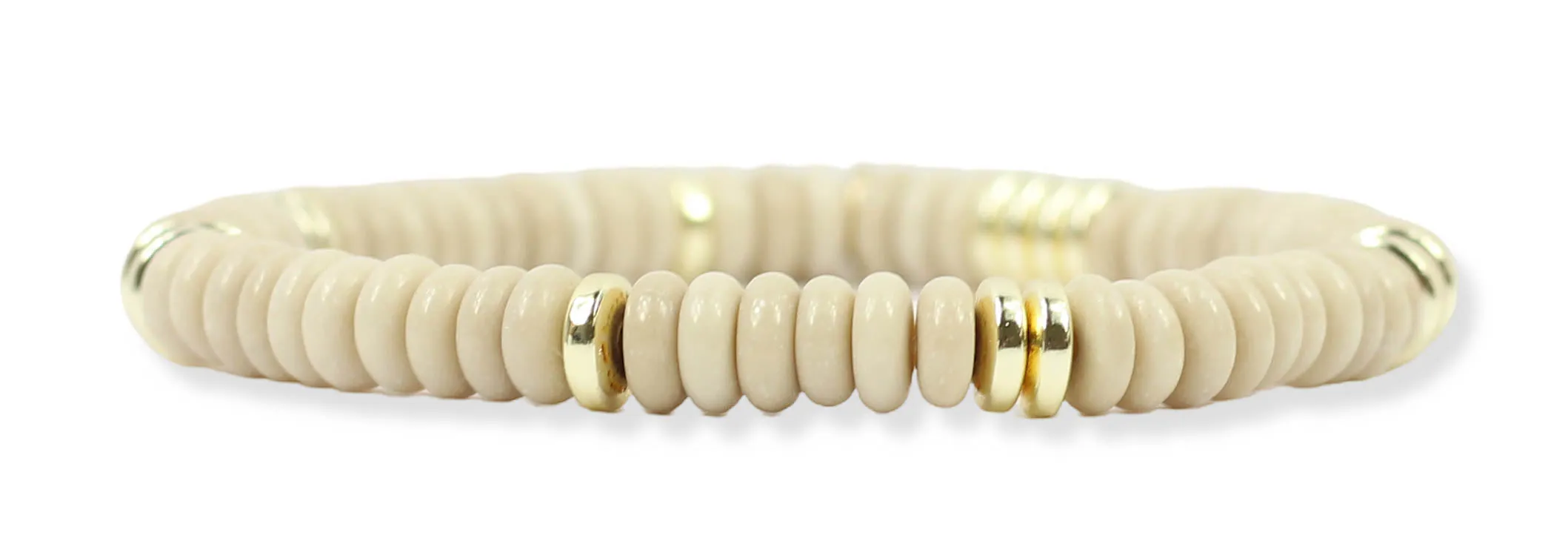 Annie Stretch Bracelet - Sand Dollar Slice sold by Bourbon and Bowties
