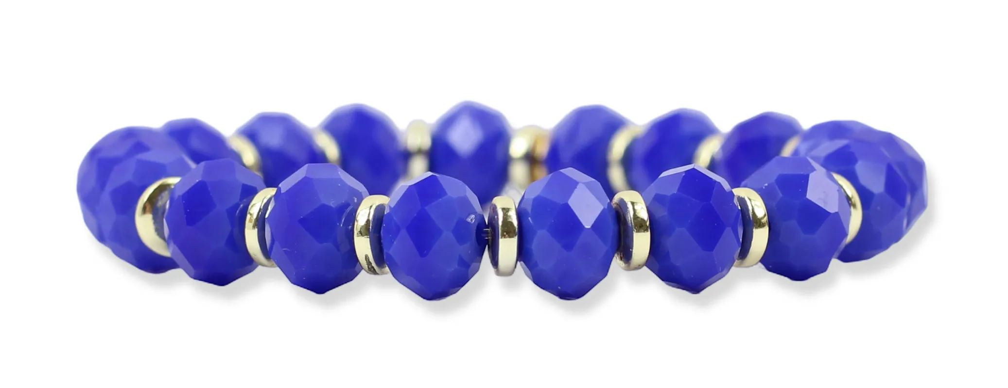 Shelby Stretch Bracelet - Blue Rondelle made by Bourbon and Bowties