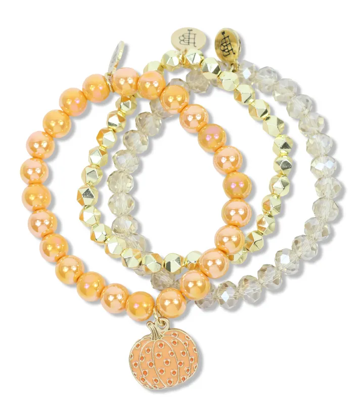 Polka Dot Pumpkin Stretchy Stack made by Bourbon and Bowties