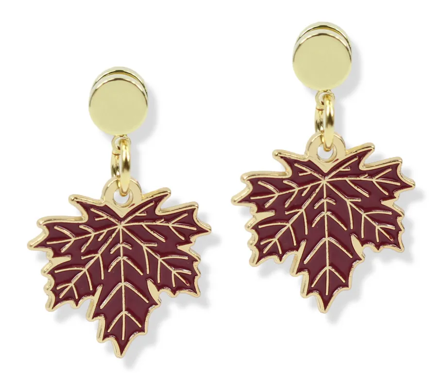 The Autumn Leaf Earring - Scarlet made by Bourbon and Bowties