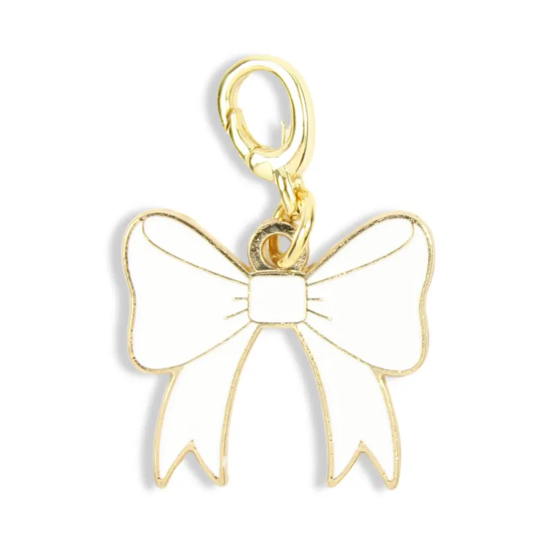 White Bow Charm made by Bourbon and Bowties