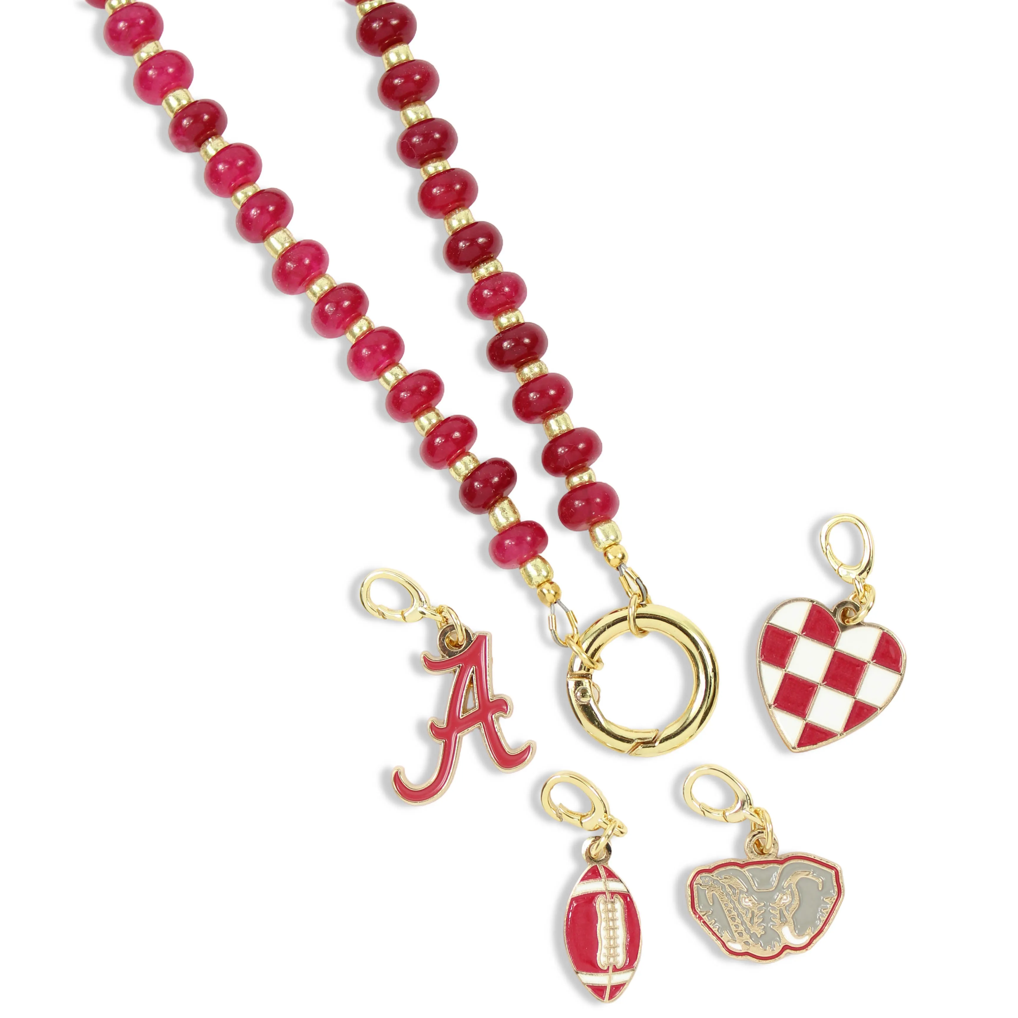 Crimson & White Checkered Heart Charm sold by Bourbon and Bowties product image thumbnail 2