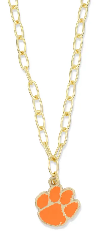 The Stadium Necklace - Clemson Tiger Paw made by Bourbon and Bowties