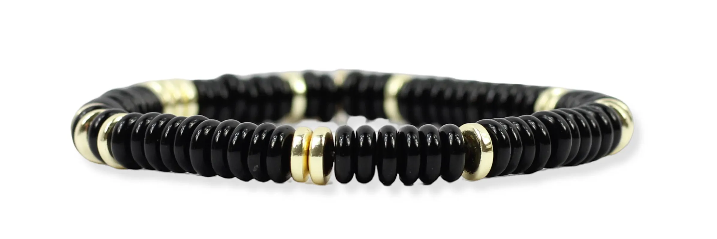 Annie Stretch Bracelet - Black Slice made by Bourbon and Bowties