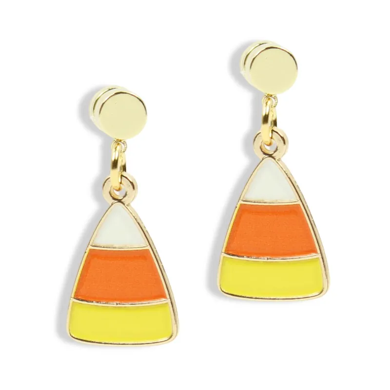 Candy Corn Earring made by Bourbon and Bowties