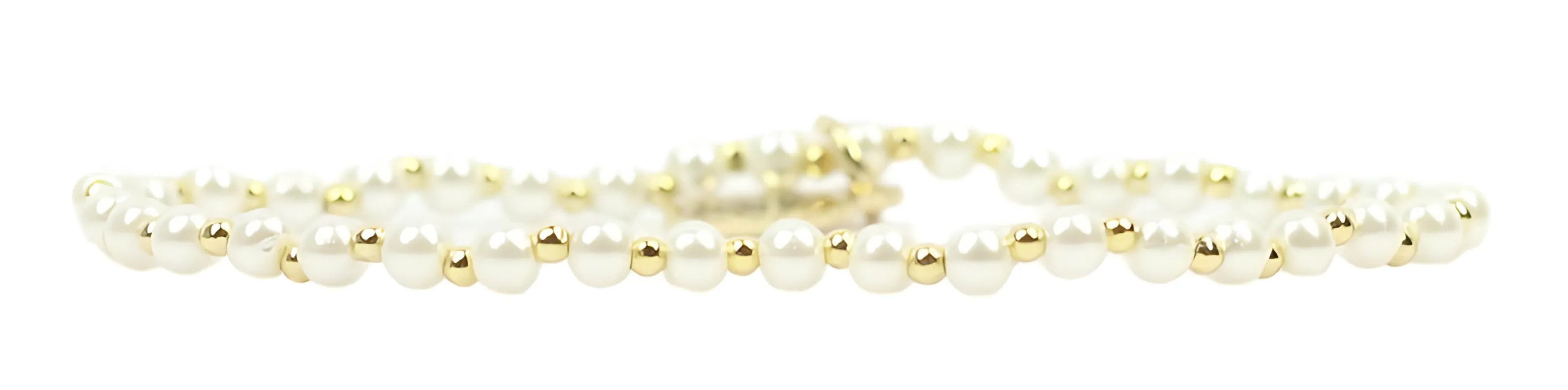 Stacker Stretch Bracelet - Micro Pearl made by Bourbon and Bowties
