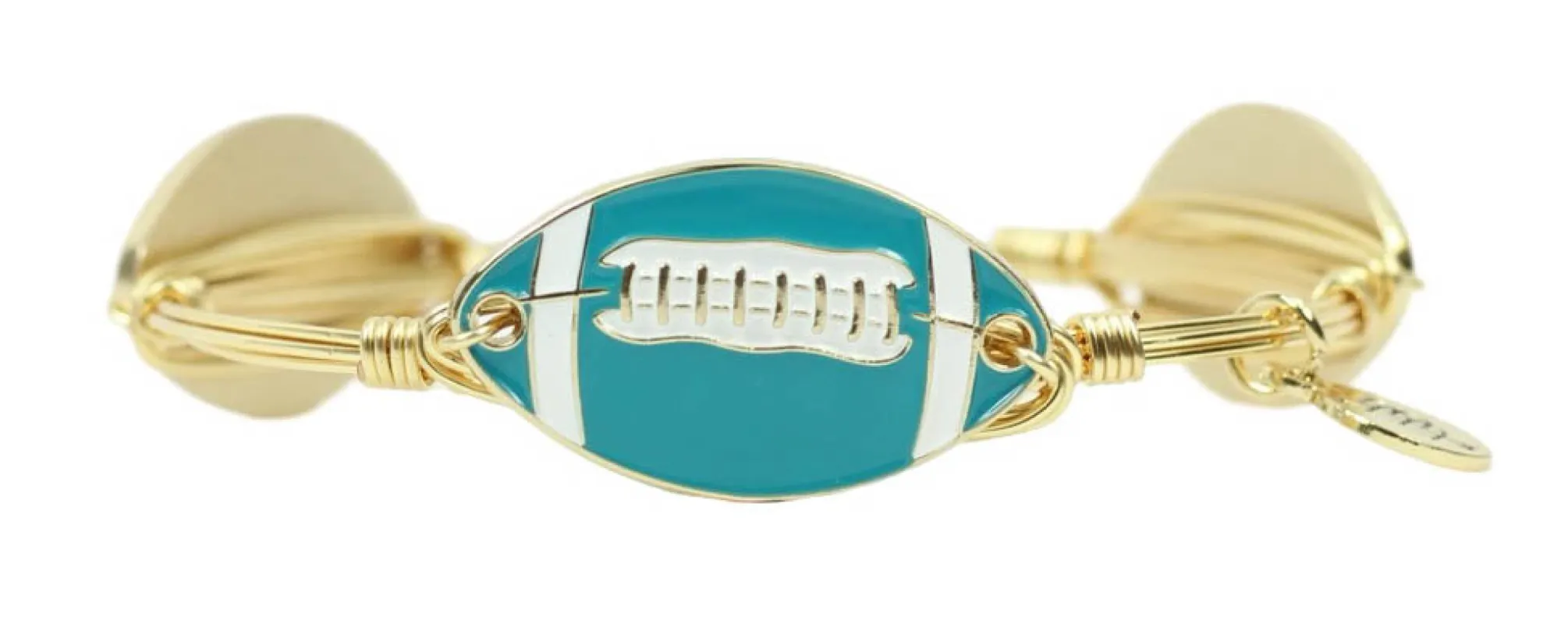 The Football Bangle Bracelet - Teal sold by Bourbon and Bowties