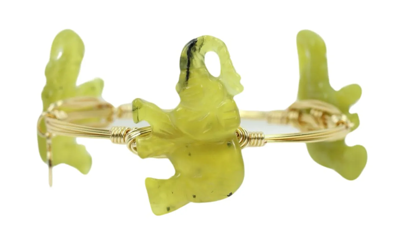 The Jade Elephant Bangle Bracelet sold by Bourbon and Bowties