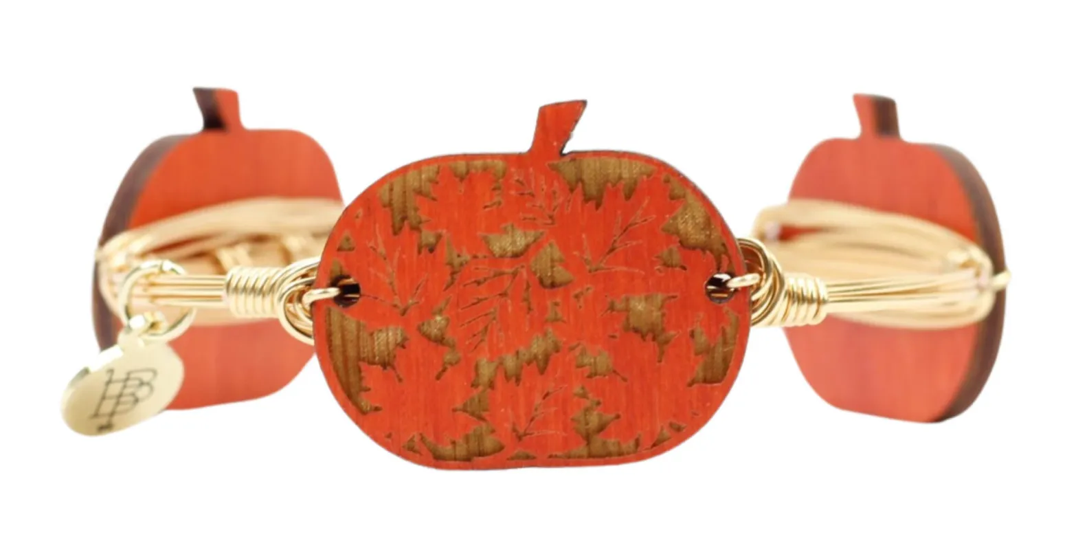 Orange Leaves Pumpkin Bangle Bracelet sold by Bourbon and Bowties