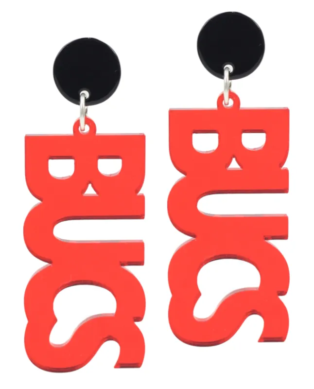 Bucs Acrylic Earring - Red Mirrored sold by Bourbon and Bowties