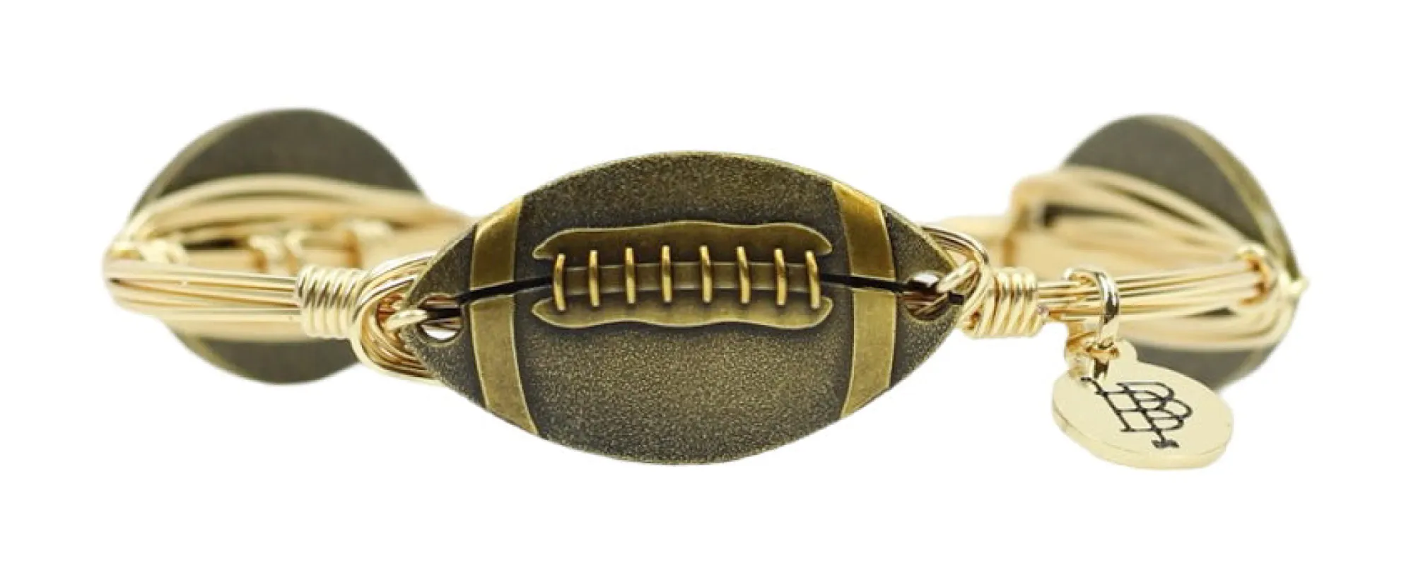Antique Gold Football Bangle Bracelet sold by Bourbon and Bowties