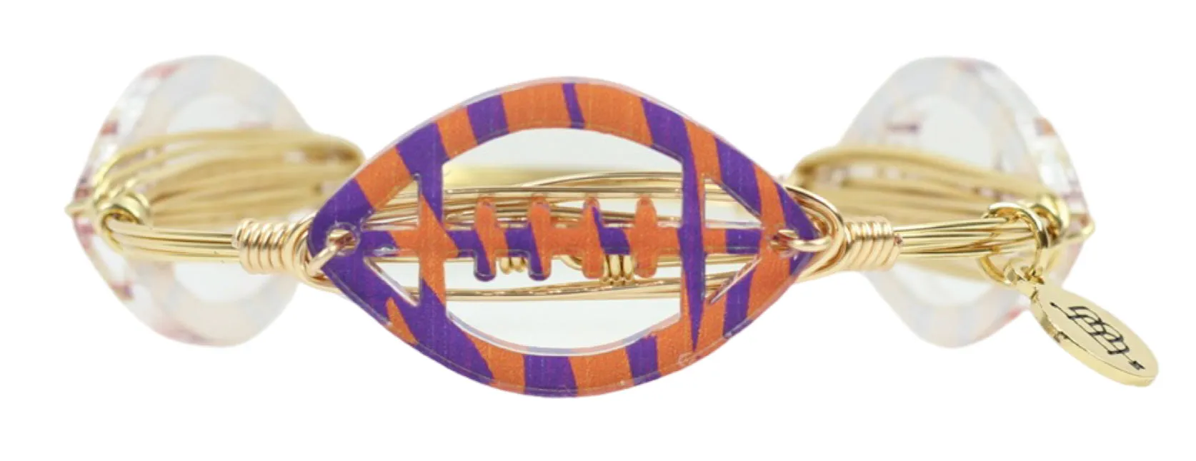 The Acrylic Football Bangle Bracelet - Tiger Stripe sold by Bourbon and Bowties