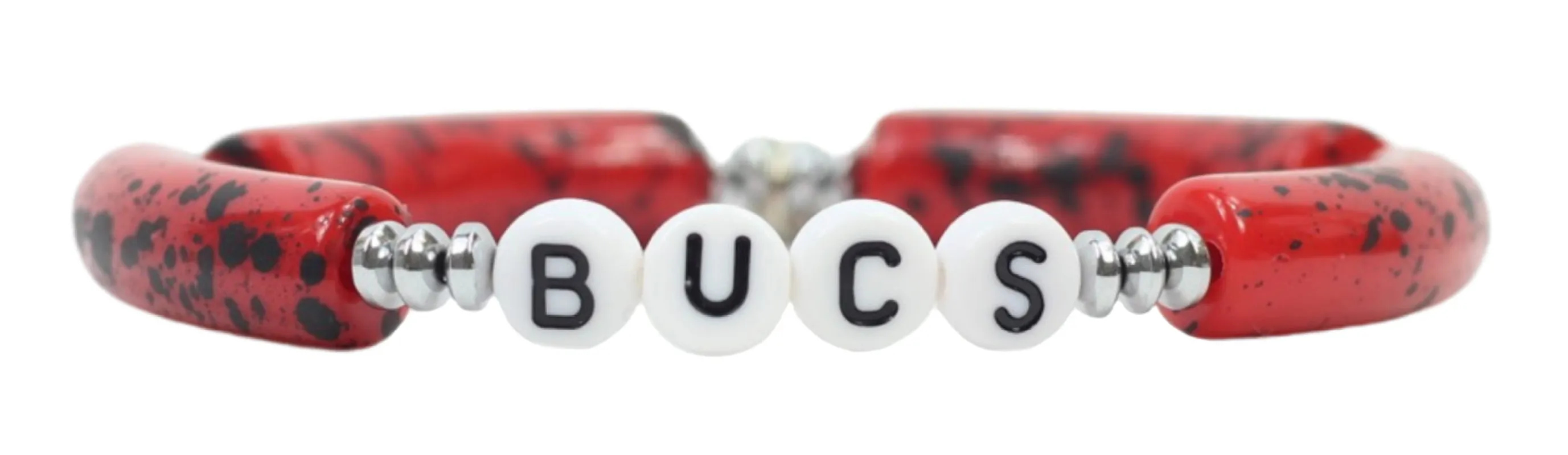 Bucs Acrylic Stretch Bracelet sold by Bourbon and Bowties