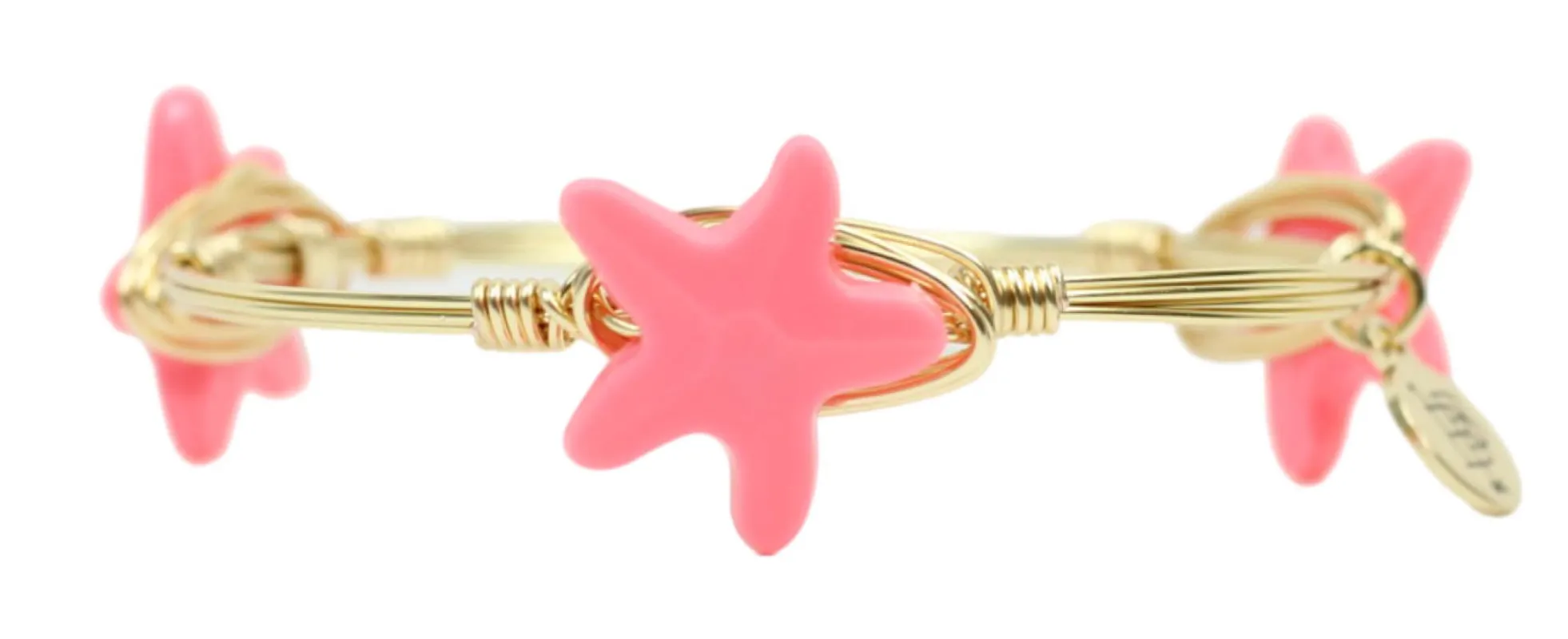 Starfish Bangle Bracelet - Hot Coral sold by Bourbon and Bowties