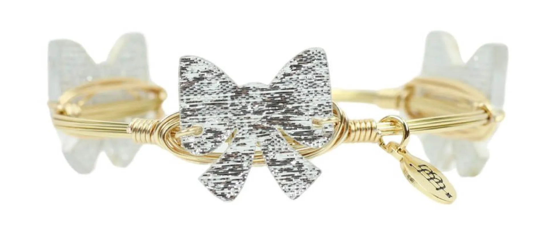Silver Bow Bangle Bracelet sold by Bourbon and Bowties