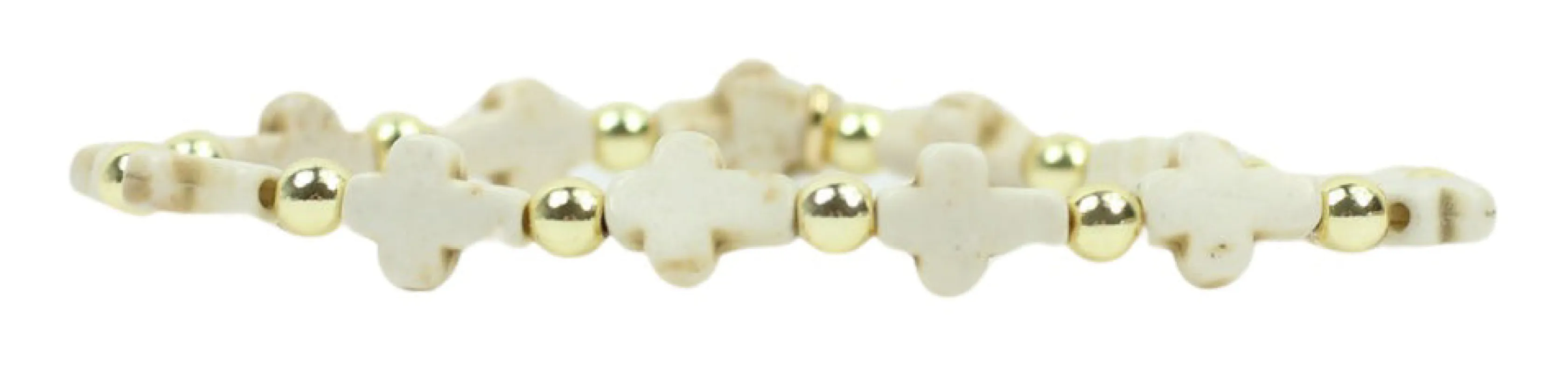 Stacker Stretch Bracelet - White Cross sold by Bourbon and Bowties