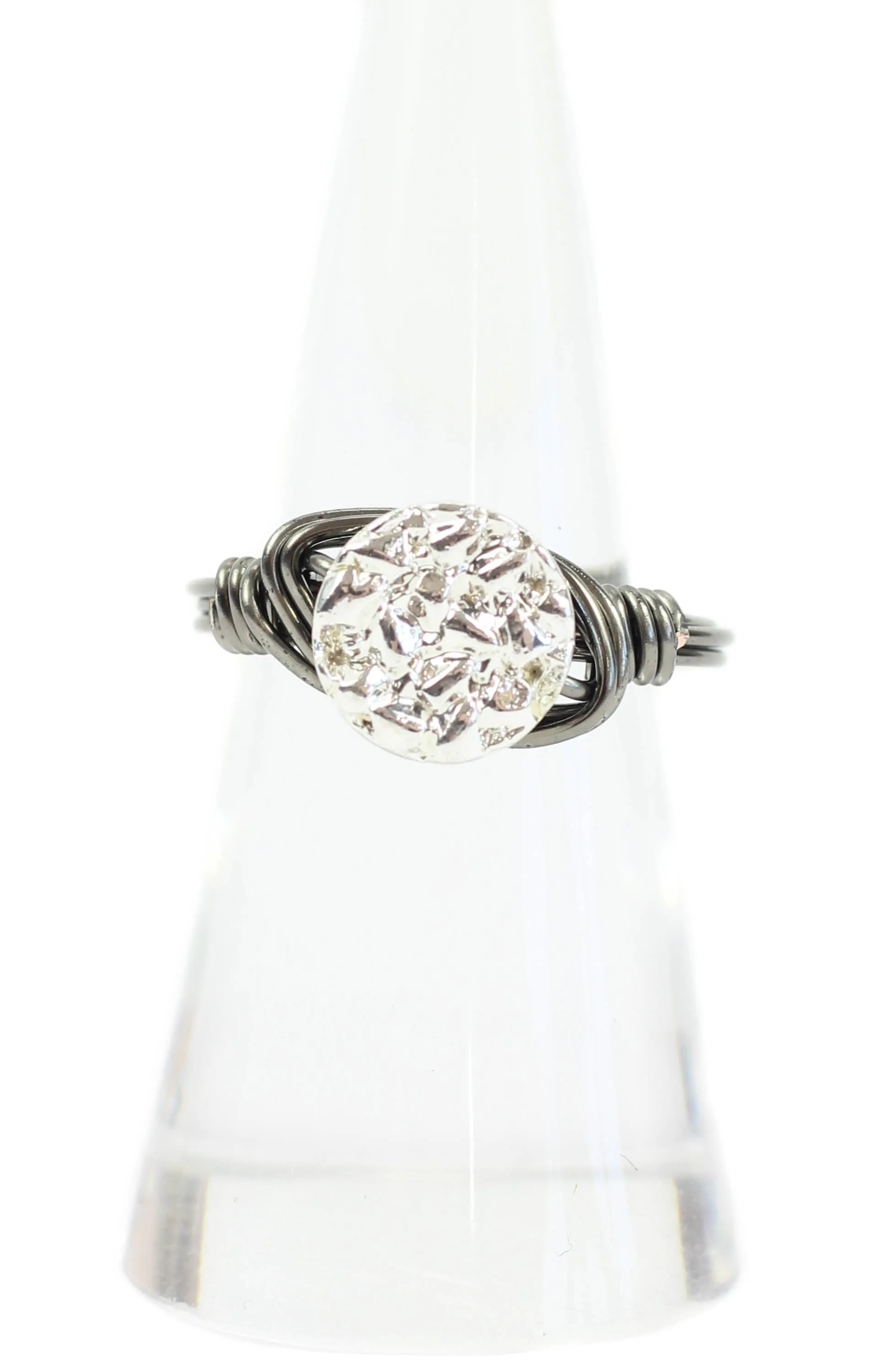 Silver Metallic on Gun Metal Ring sold by Bourbon and Bowties product image thumbnail 2