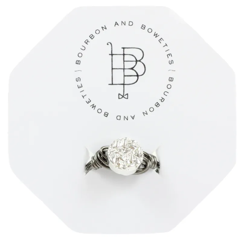 Silver Metallic on Gun Metal Ring sold by Bourbon and Bowties