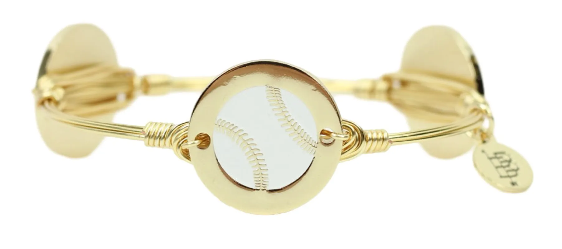 The Baseball Bangle Bracelet - White sold by Bourbon and Bowties