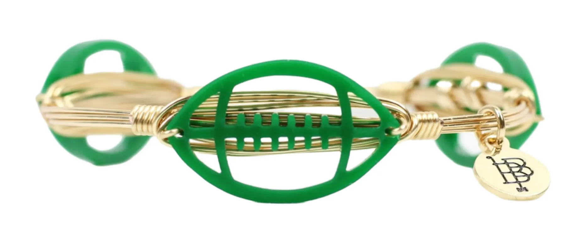 The Acrylic Football Bangle Bracelet - Green sold by Bourbon and Bowties