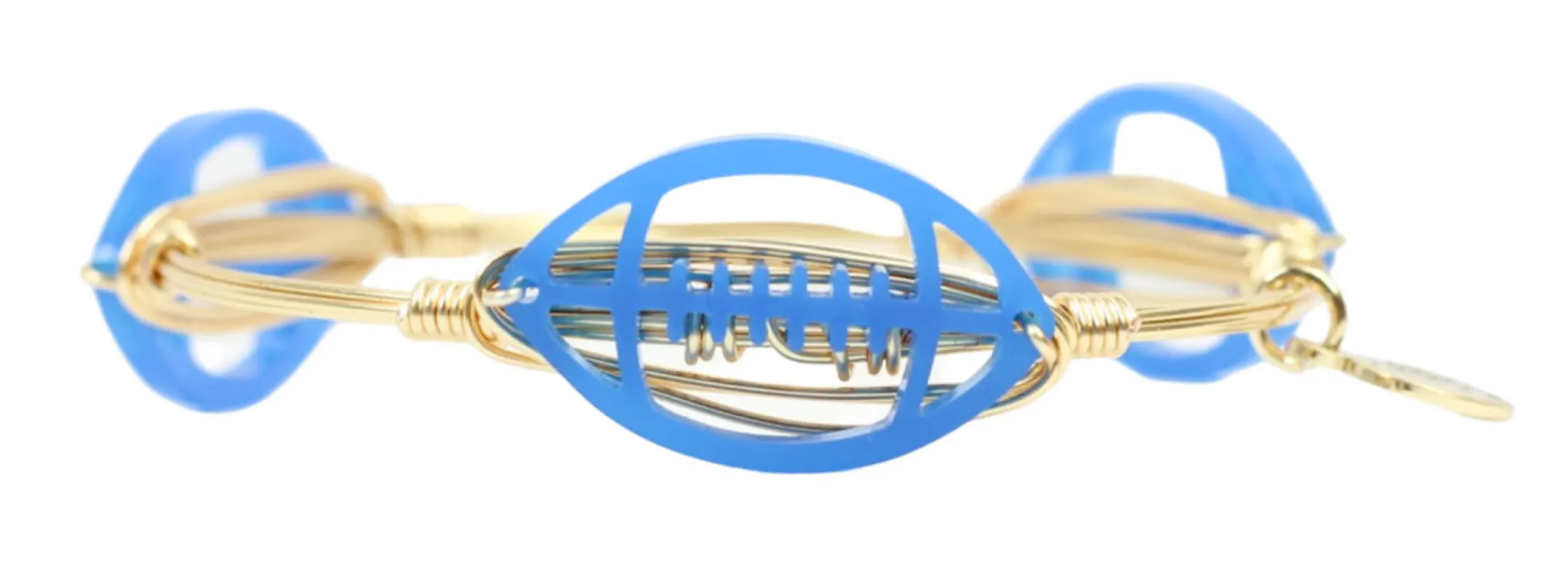 The Acrylic Football Bangle Bracelet - Blue sold by Bourbon and Bowties