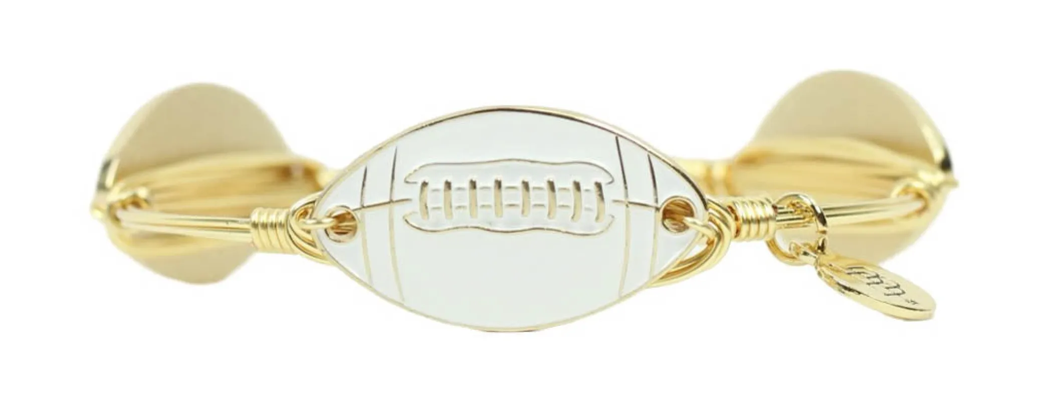 The Football Bangle Bracelet - White sold by Bourbon and Bowties
