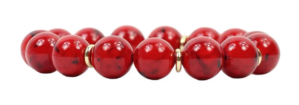 Kendley Stretch Bracelet - Red Abalone sold by Bourbon and Bowties