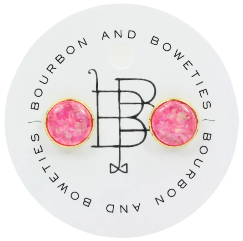 The Stella Stud Earring - Hot Pink sold by Bourbon and Bowties