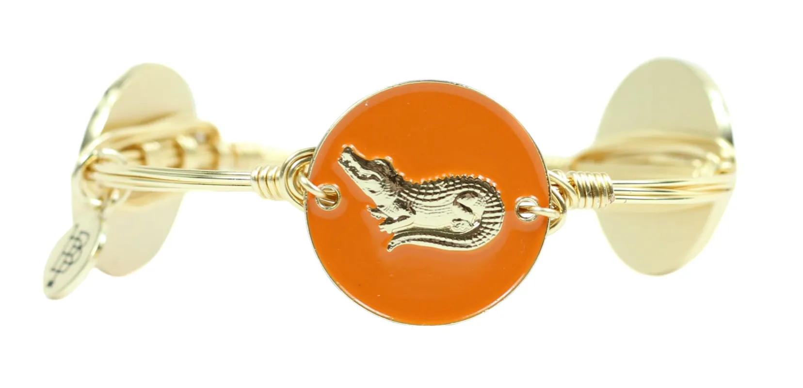 The Orange Alligator Bangle Bracelet sold by Bourbon and Bowties