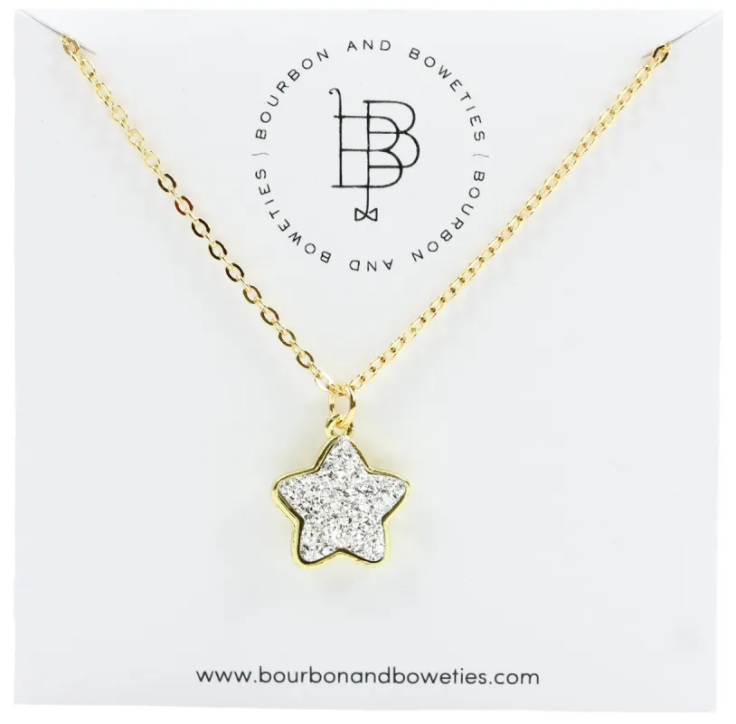 Druzy Star Necklace sold by Bourbon and Bowties