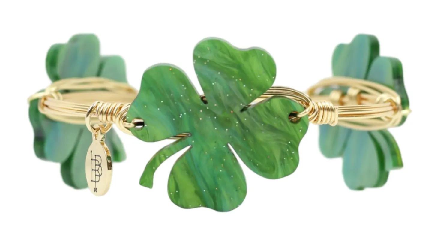 The Shamrock Bangle Bracelet sold by Bourbon and Bowties