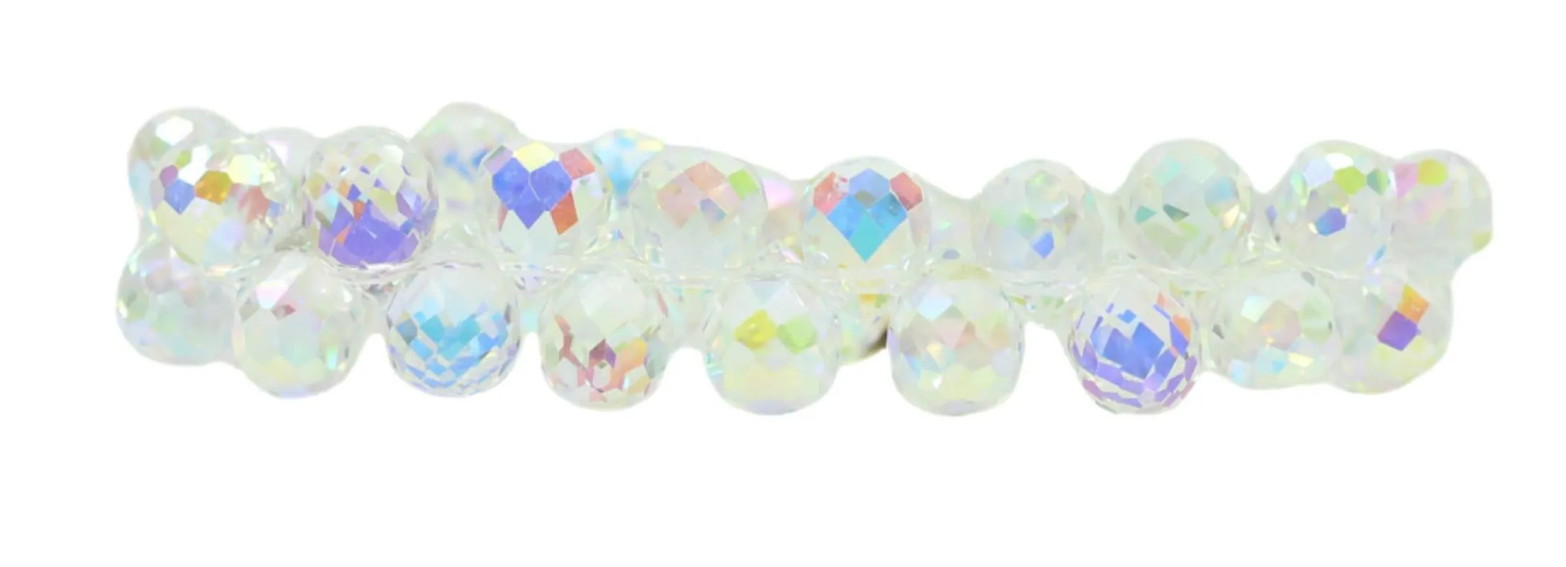188 Rainbow Clear Teardrop Stacker Stretch Bracelet made by Bourbon and Bowties