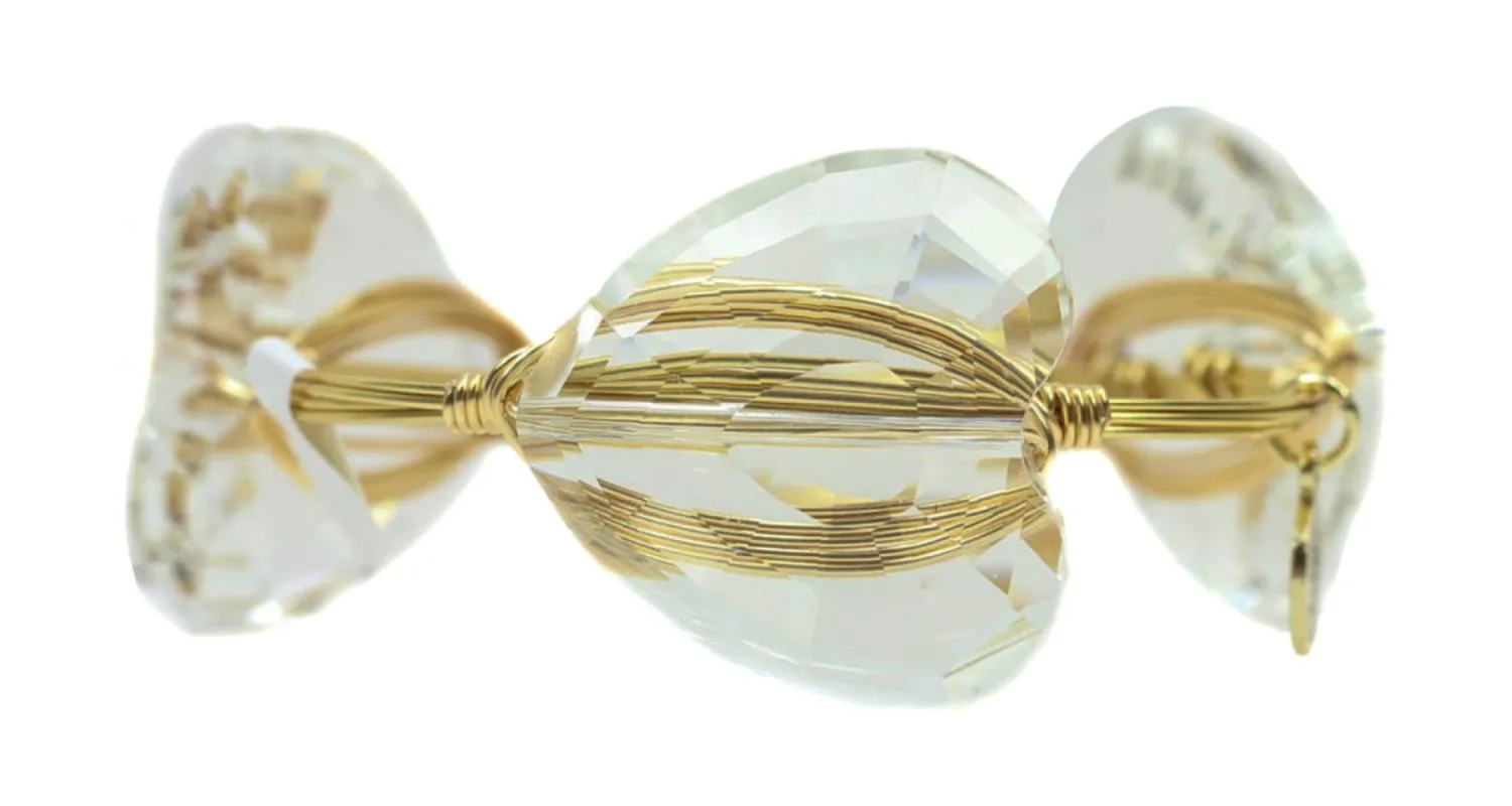 217 Clear Heart Bangle Bracelet sold by Bourbon and Bowties