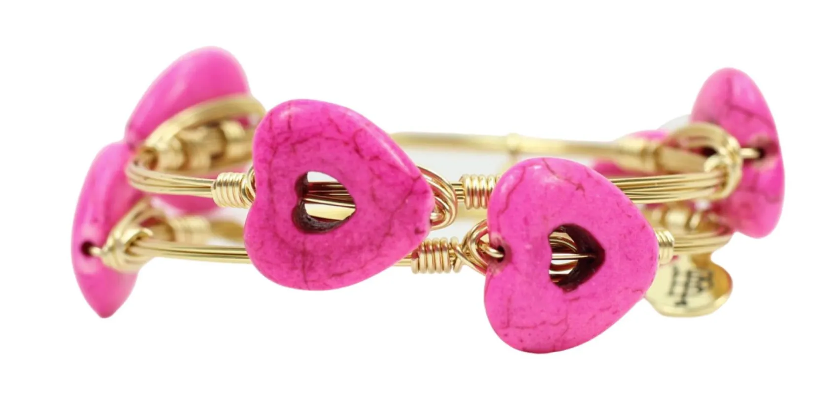 171 Pink Heart BOGO Bangle sold by Bourbon and Bowties