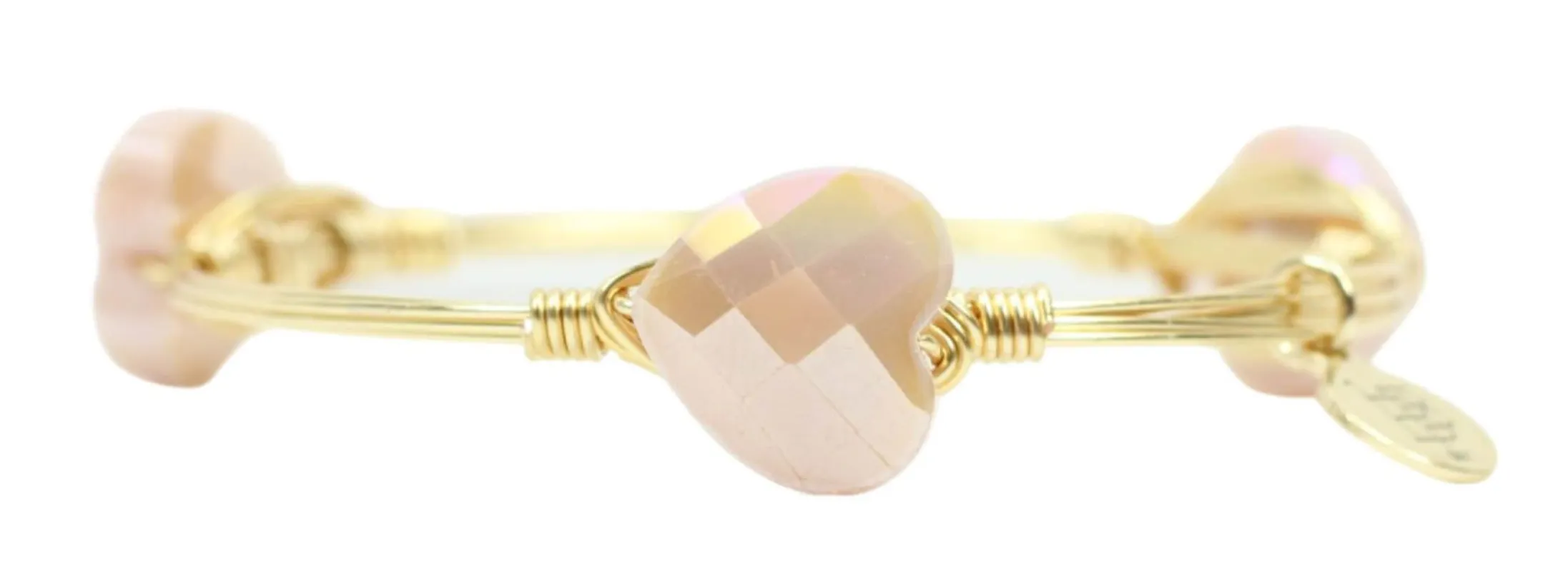 The Blush Heart Bangle Bracelet sold by Bourbon and Bowties