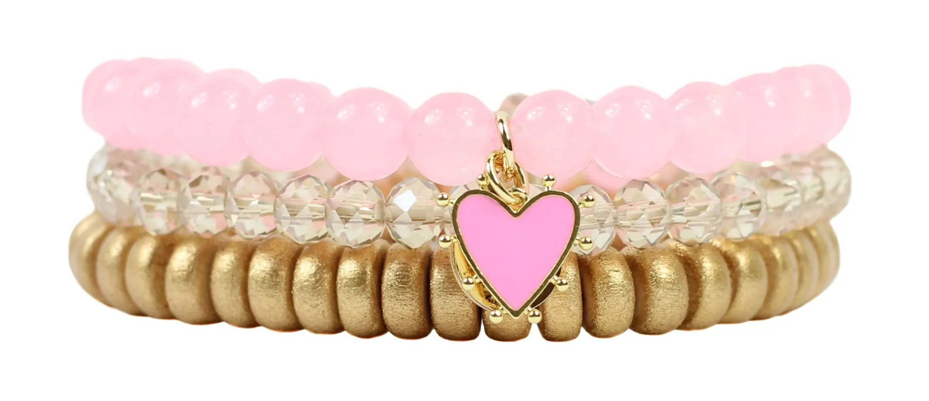 Pink Heart Stretchy Stack sold by Bourbon and Bowties