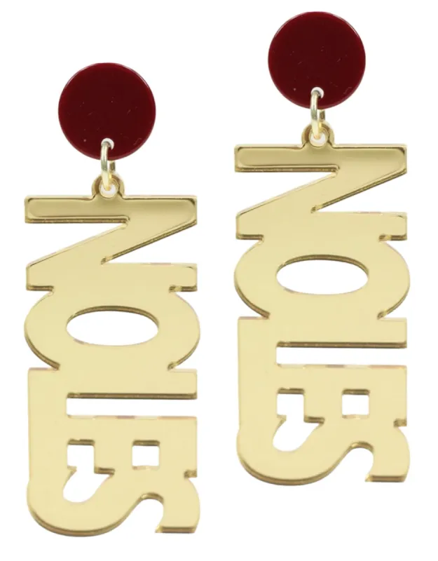 Noles Acrylic Earring - Gold Mirrored sold by Bourbon and Bowties