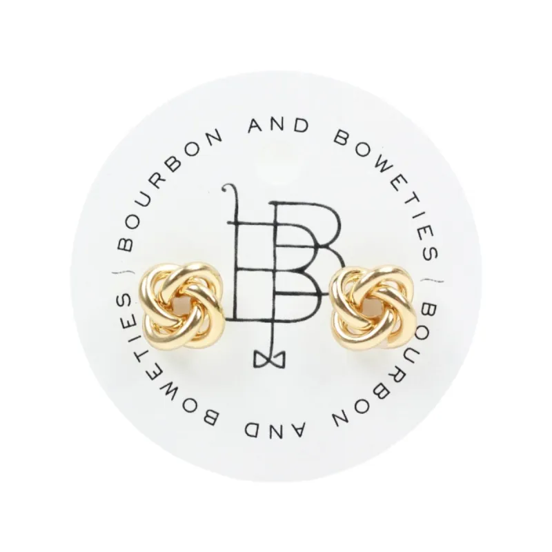 Gold Knot Stud Earring sold by Bourbon and Bowties