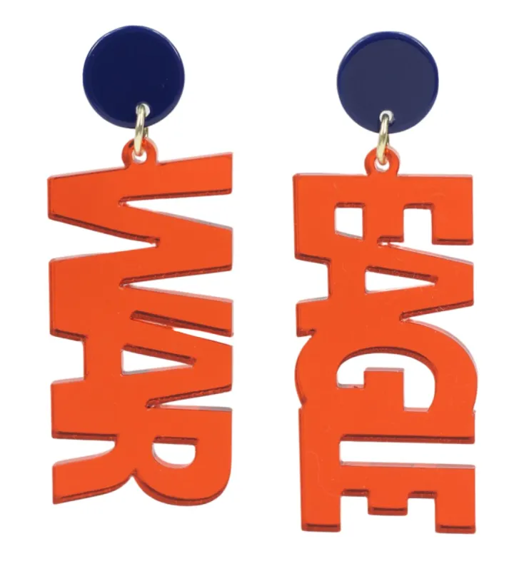 War Eagle Acrylic Earring - Orange Mirror sold by Bourbon and Bowties