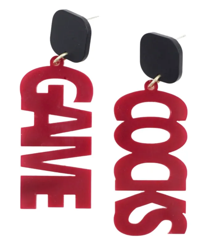 Gamecocks Acrylic Earring sold by Bourbon and Bowties