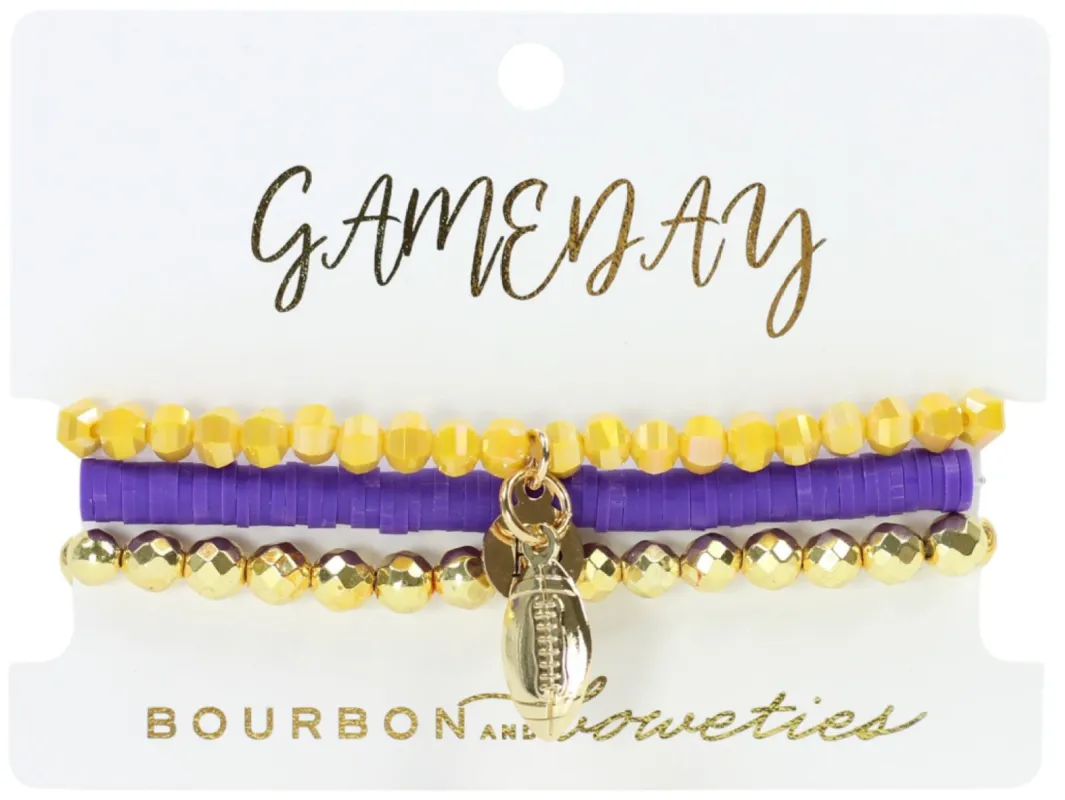 Gameday Stretchy Stack - Purple/Gold sold by Bourbon and Bowties