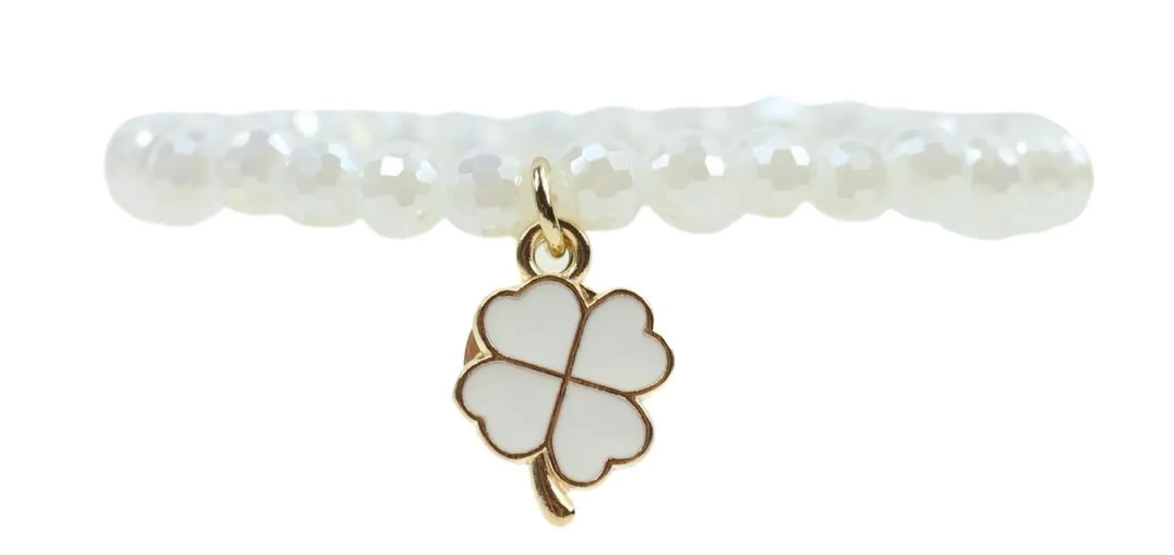 Stacker Stretch Bracelet - White Clover sold by Bourbon and Bowties
