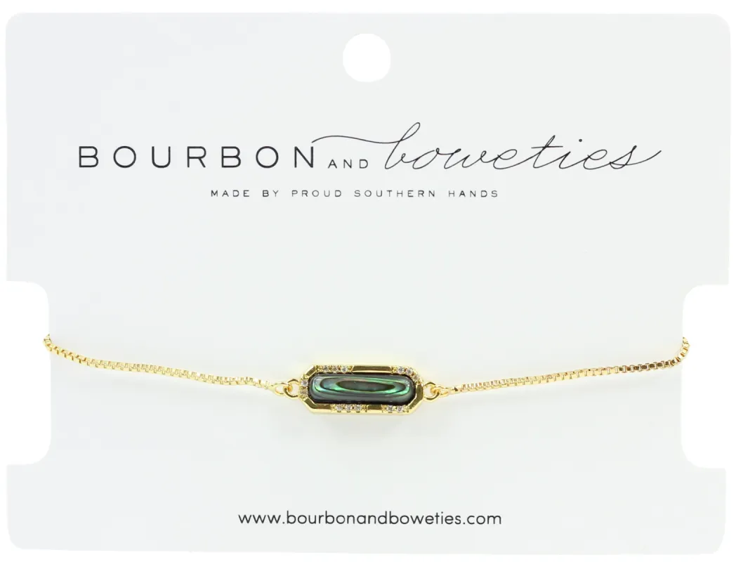 Abalone Bar Adjustable Bracelet sold by Bourbon and Bowties