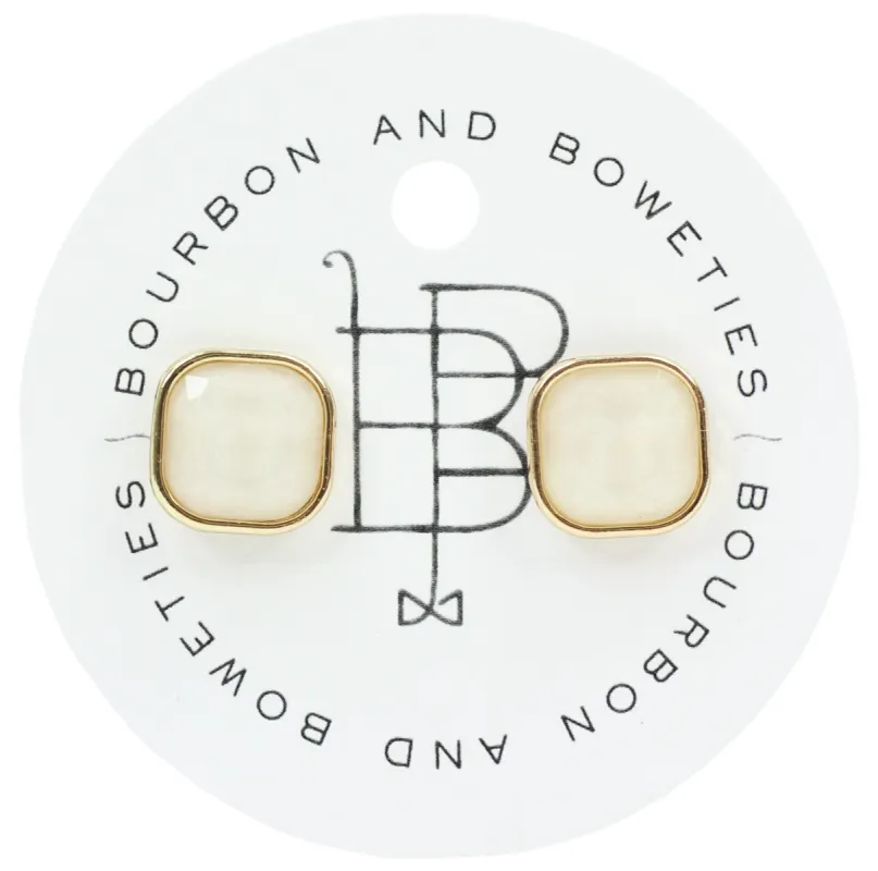 White Stud Earring sold by Bourbon and Bowties