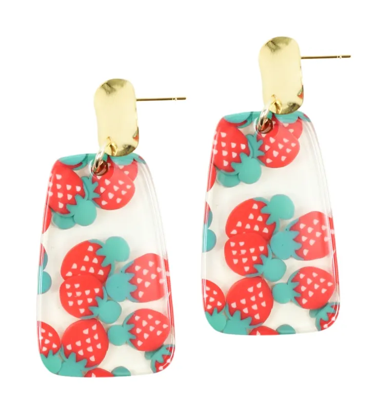 The Strawberry Earring sold by Bourbon and Bowties