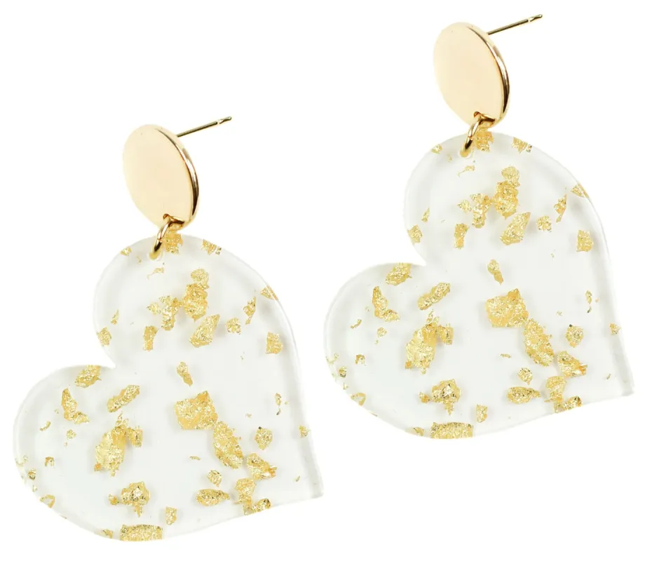 Gold Foil Heart Earring sold by Bourbon and Bowties